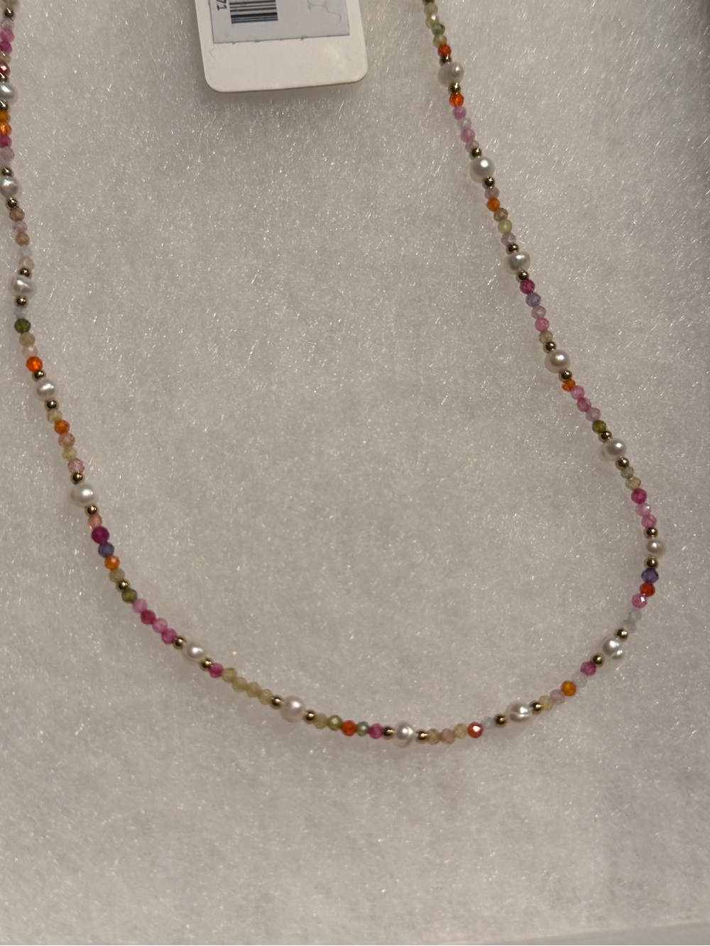Nikki Smith Gold-Accent Multicolor Rainbow Beaded Necklace Pearls Choker - Picture 2 of 8